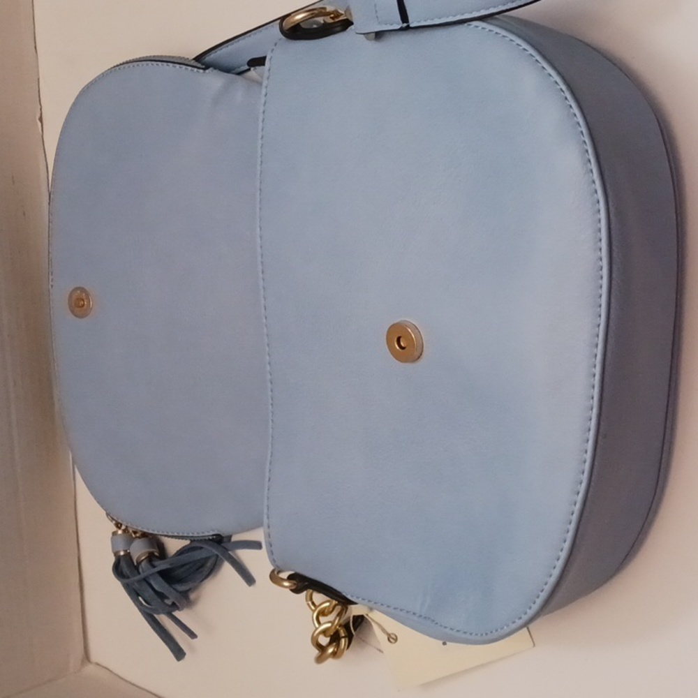 Isabelle size small women's crossbody bag in light blue. - Picture 8 of 17